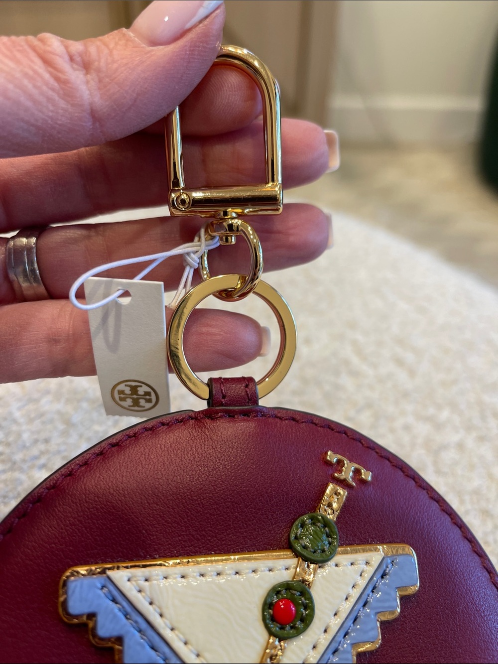 NWT Tory Burch Cocktail Charm Coin Purse with Key Fob - Picture 3 of 6